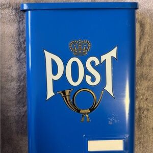 Vintage Traditional Blue Swedish wall mount post box